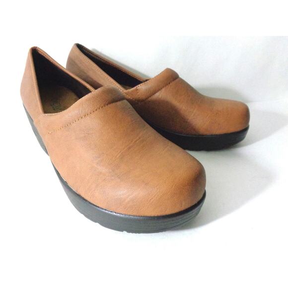 Axxiom Shoes - AXXIOM Marnie 10M Cognac Medium Brown Slip On Closed Heel Clogs Platform Shoes